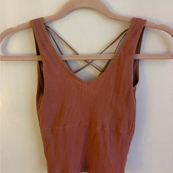 ROMWE Tops - ROMWE Ribbed Tank Top - Warm Brown